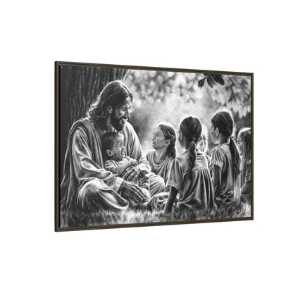 "Bless the Little Ones" Framed Canvas