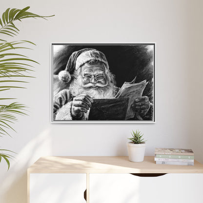 "Dear Santa" Framed Canvas