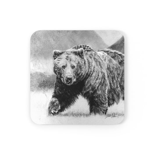 "Grizzly II" Cork Back Coaster.