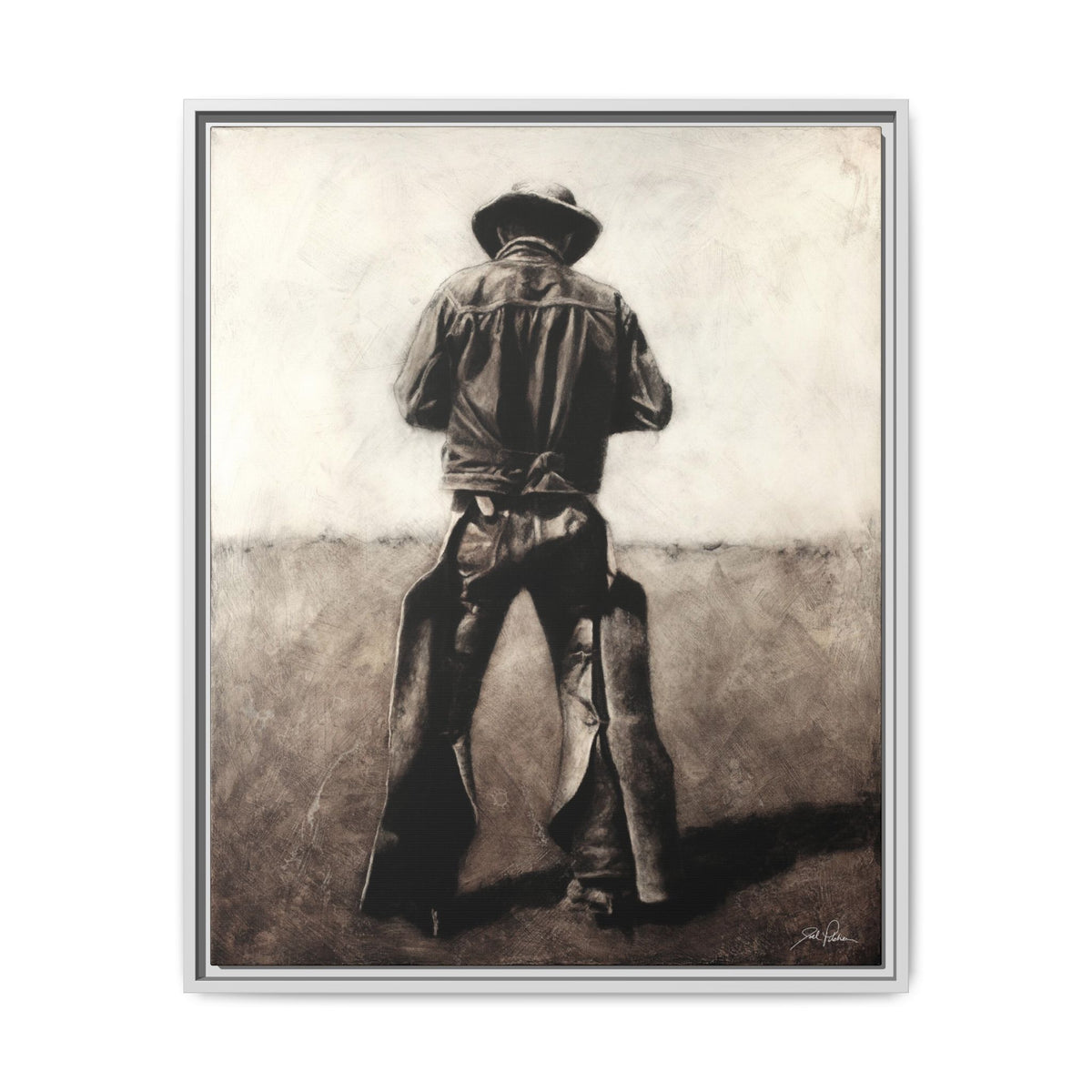"Cowboy" Framed Canvas
