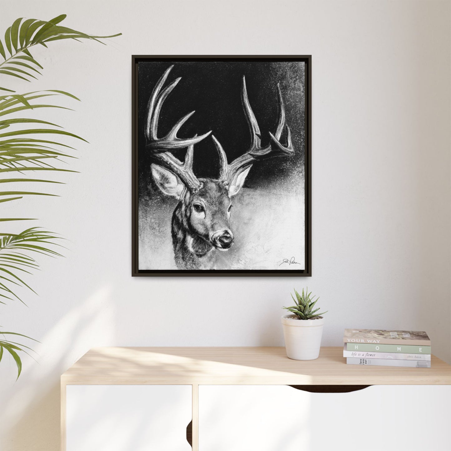 "Whitetail Buck" Framed Canvas
