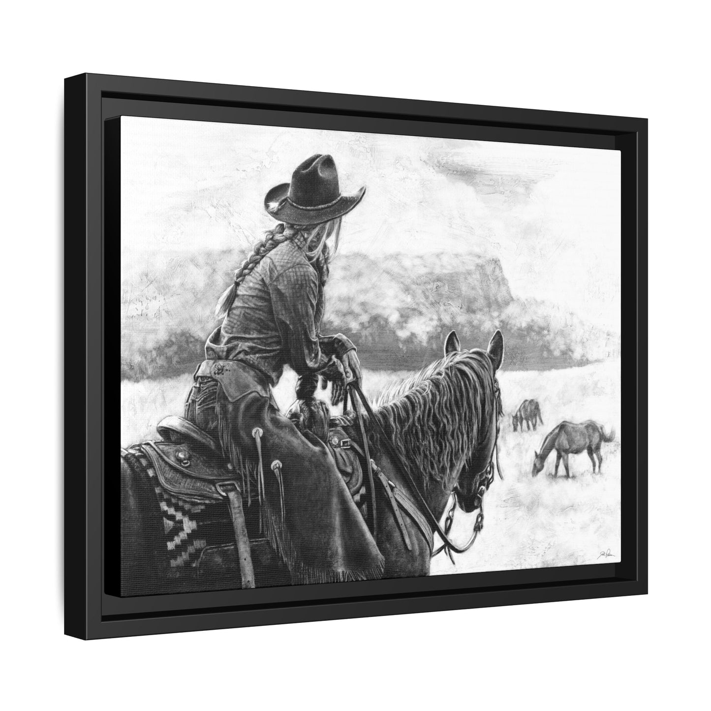 "Bridles and Braids" Framed Canvas