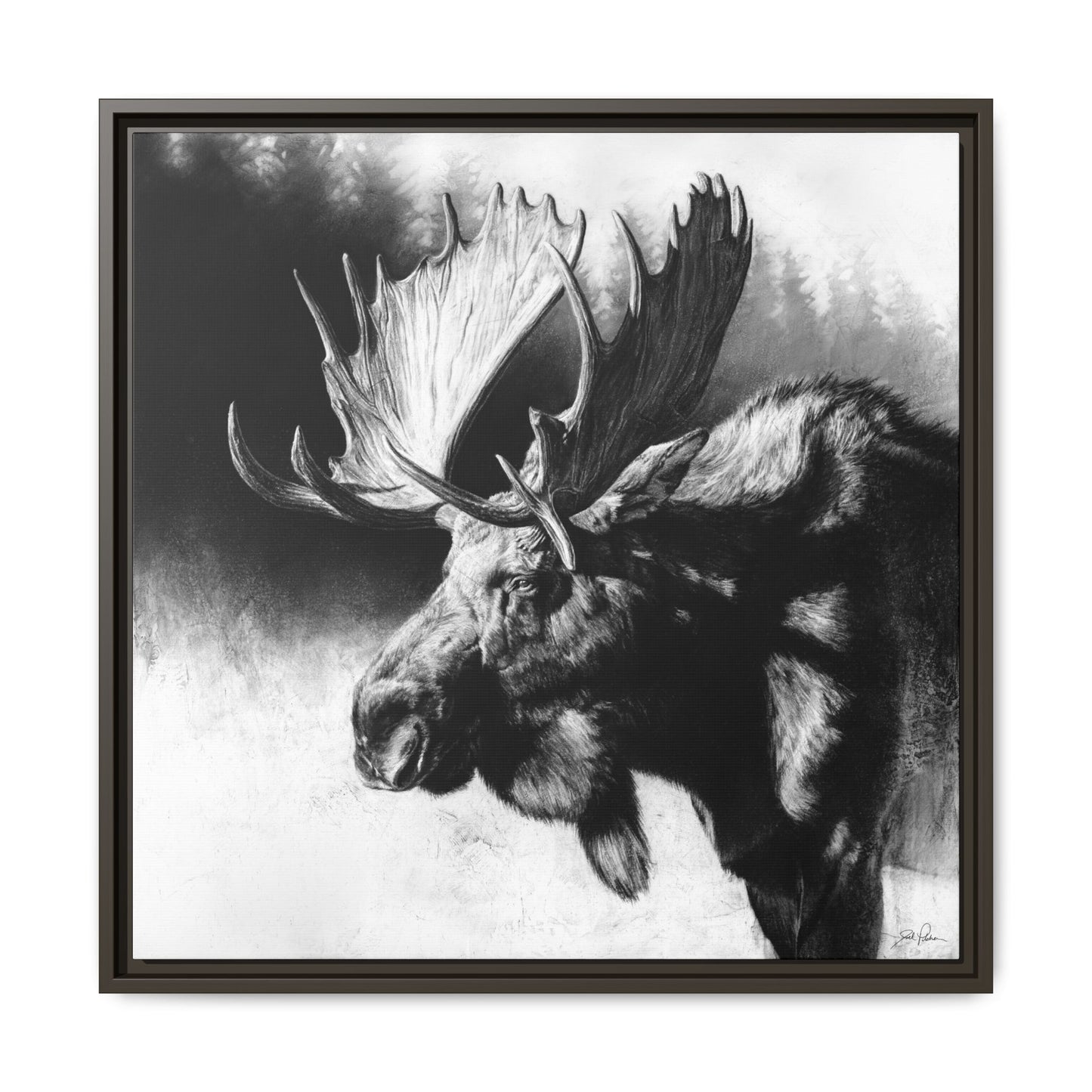 "Formida-bull" Framed Canvas