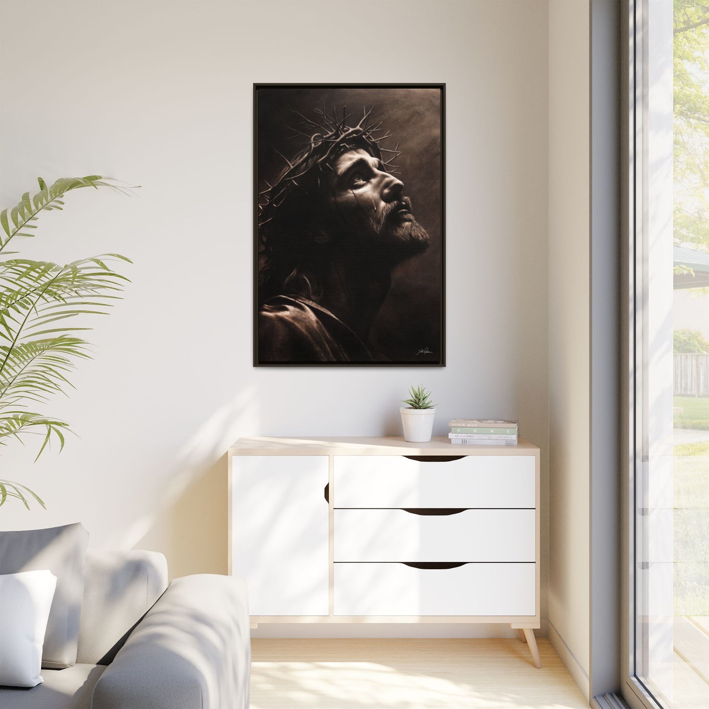 "With His Stripes We Are Healed" Framed Canvas