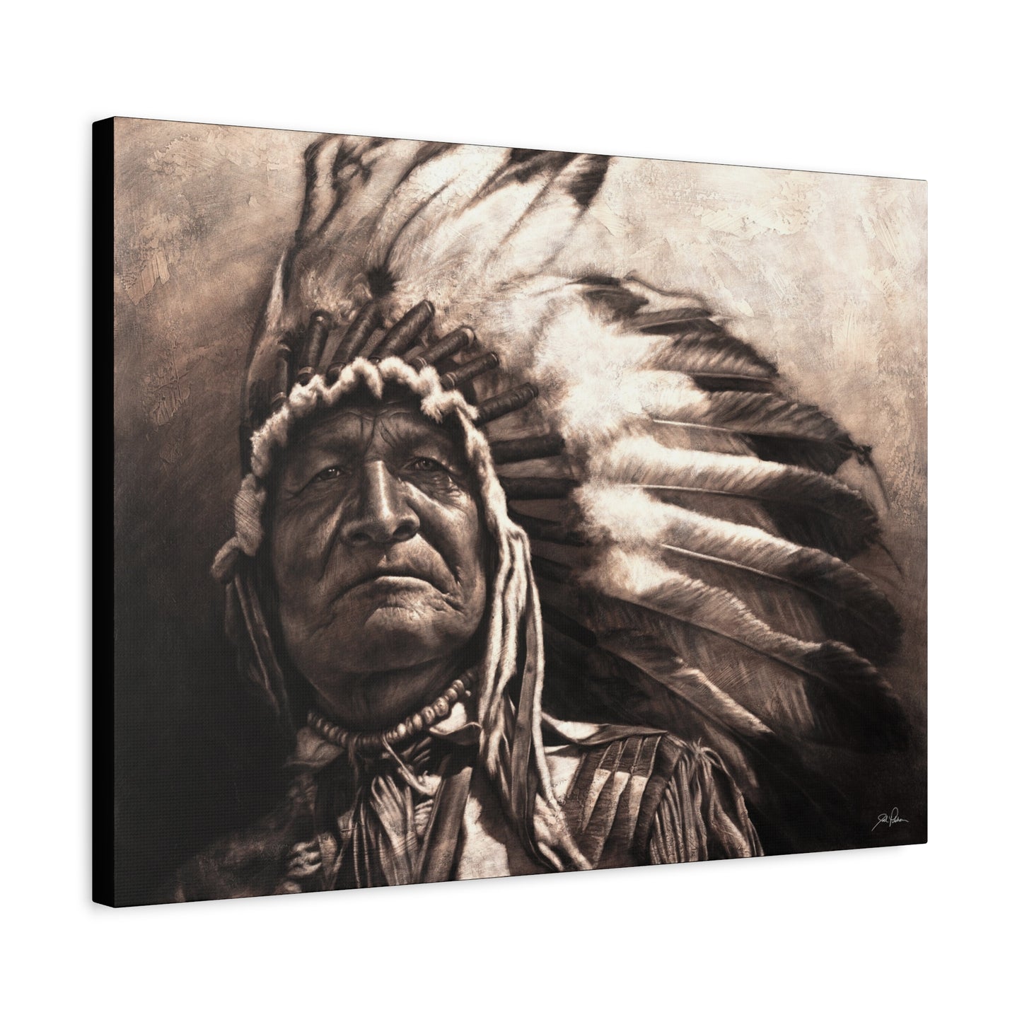 "Sitting Bear" Stretched Canvas