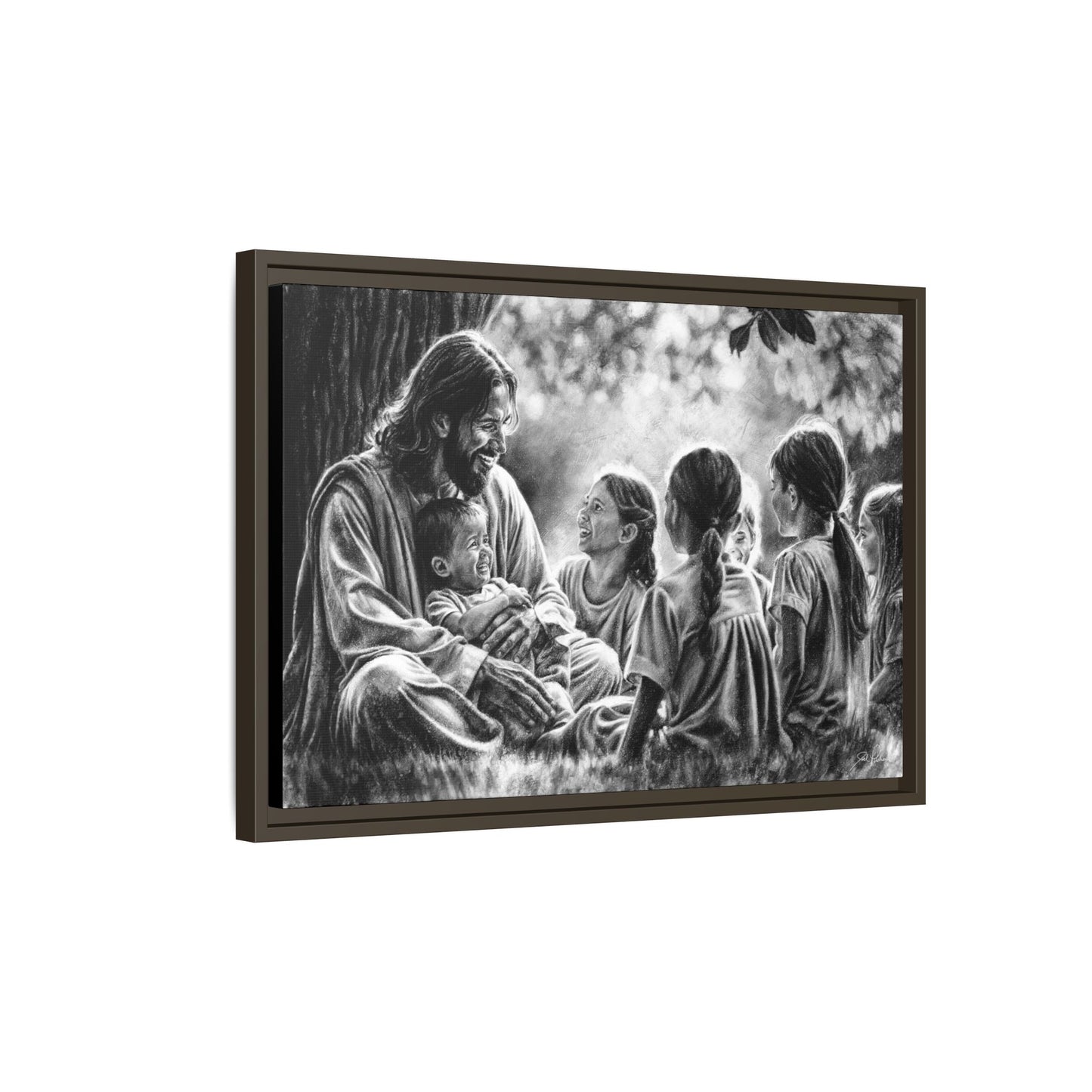 "Bless the Little Ones" Framed Canvas