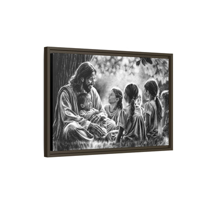 "Bless the Little Ones" Framed Canvas