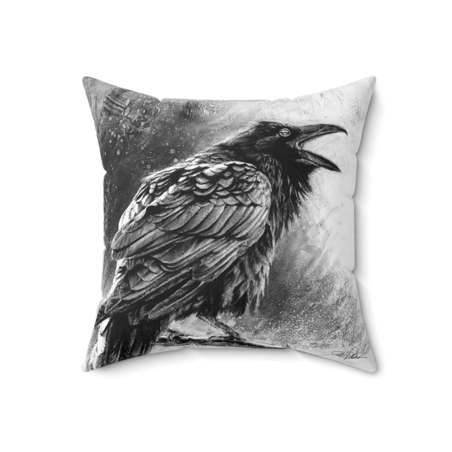 "Raven" Square Pillow.