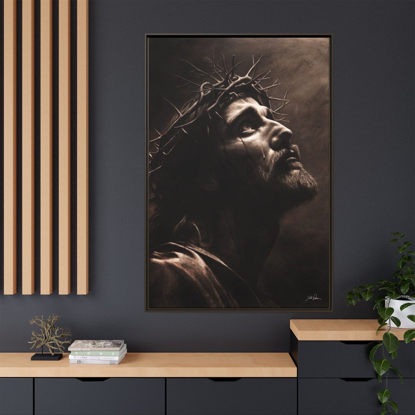 "With His Stripes We Are Healed" Framed Canvas