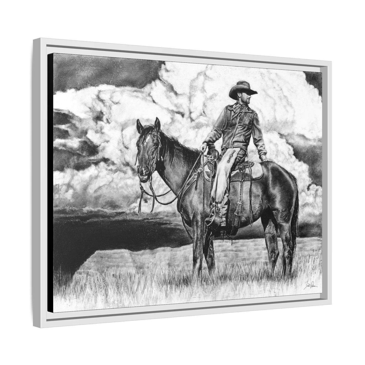 "Looking Back on the Path" Framed Canvas