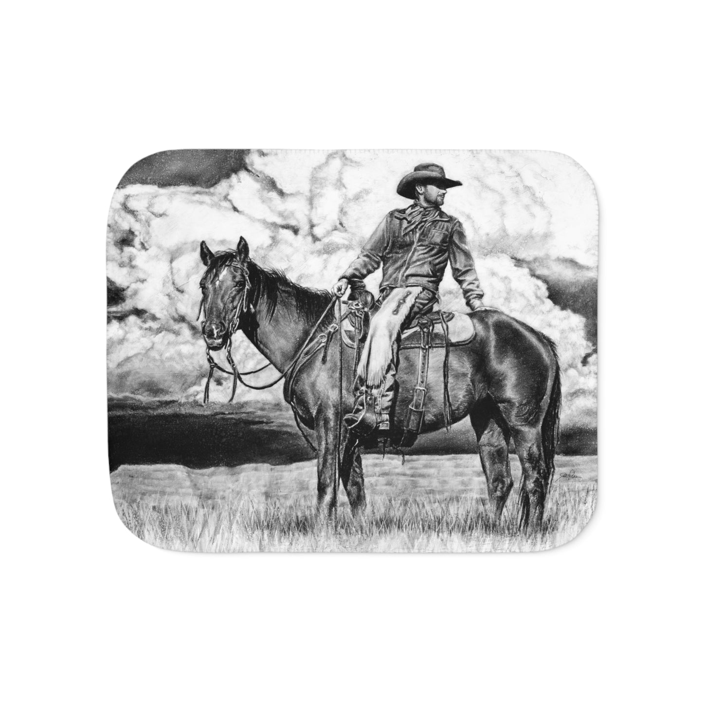 "Looking Back on the Path" Sherpa Blanket.