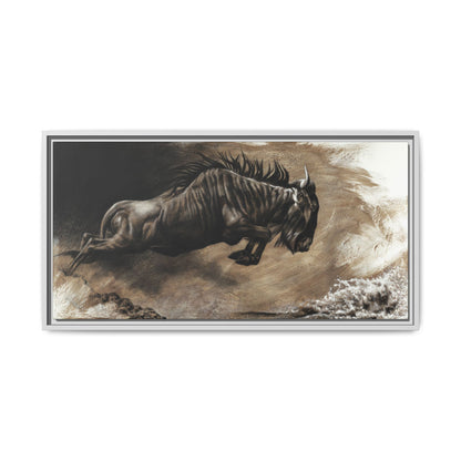 "Wildebeest" Framed Canvas