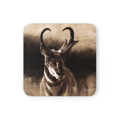 "Pronghorn" Cork Back Coaster.