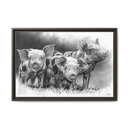 "Pig Tales" Framed Canvas