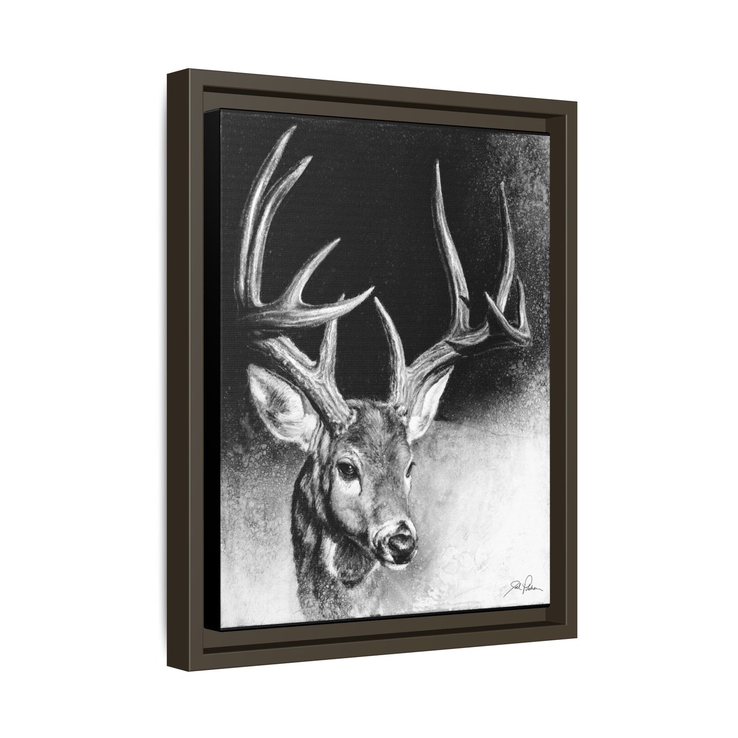 "Whitetail Buck" Framed Canvas