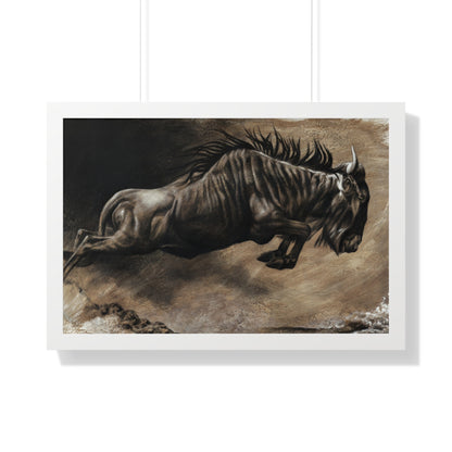 "Wildebeest" Framed Paper Print