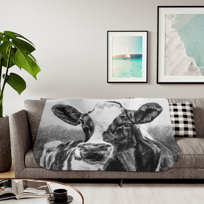 "Holstein" Sherpa Blanket.