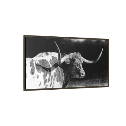"Longhorn II" Framed Canvas