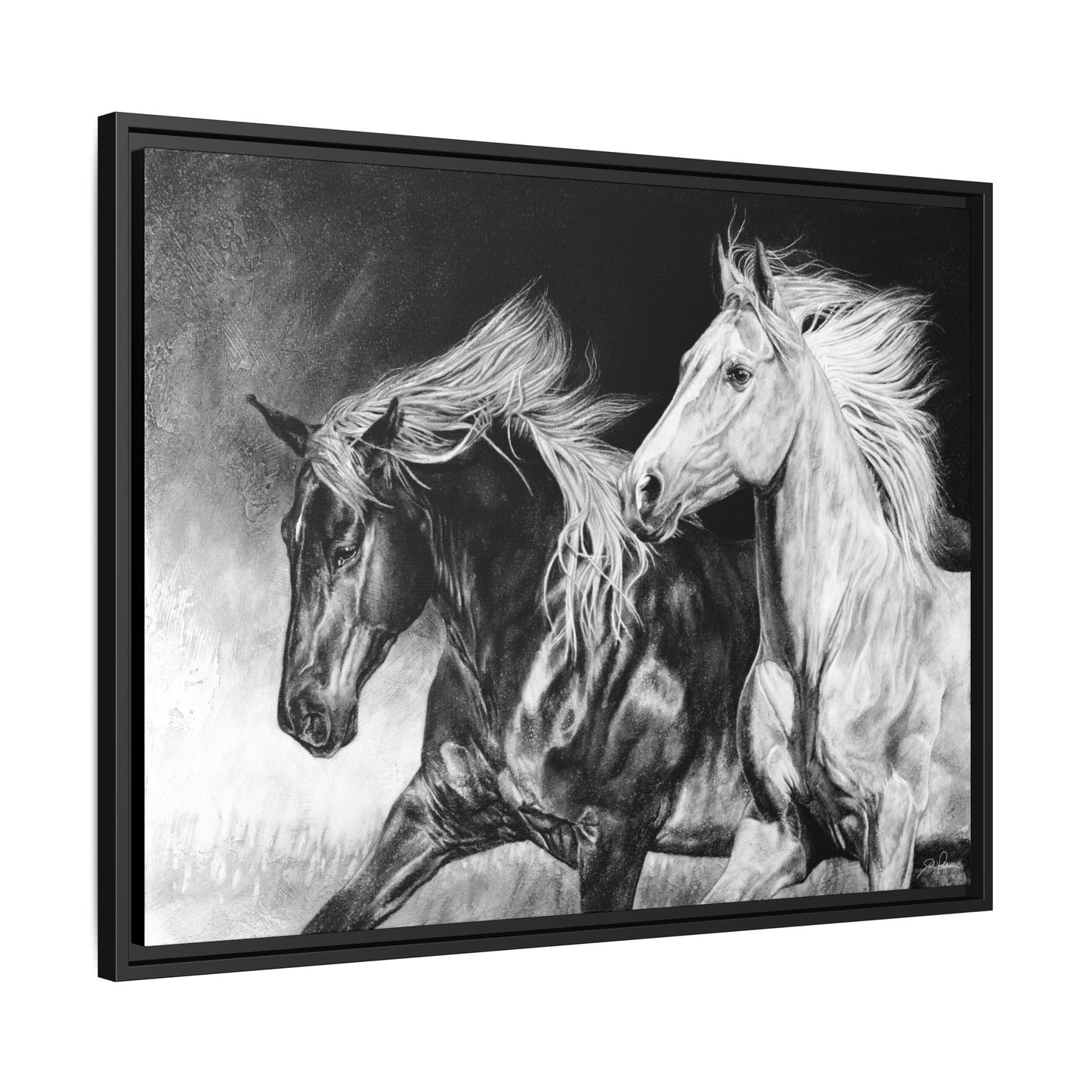 "Dynamic Duo" Framed Canvas