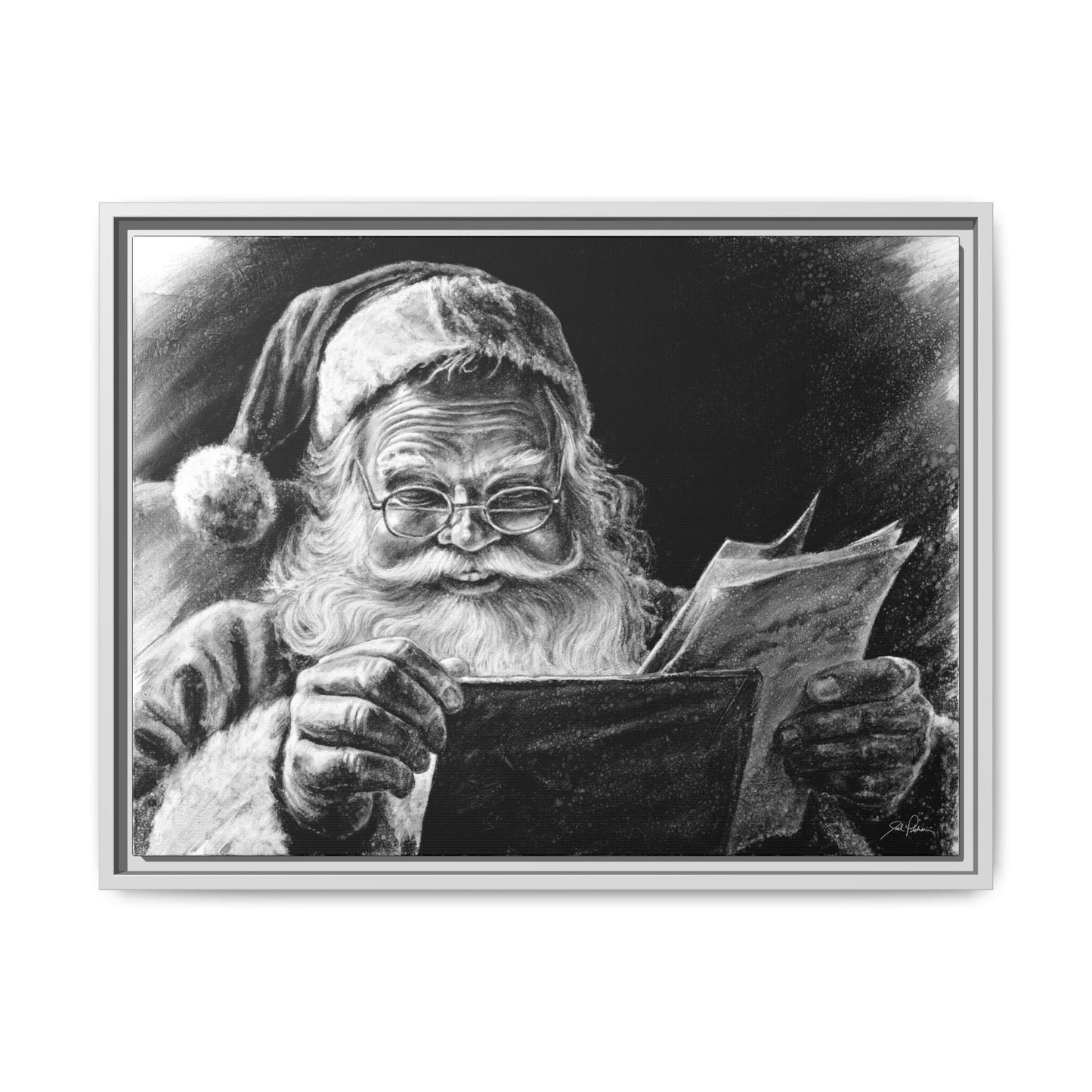 "Dear Santa" Framed Canvas