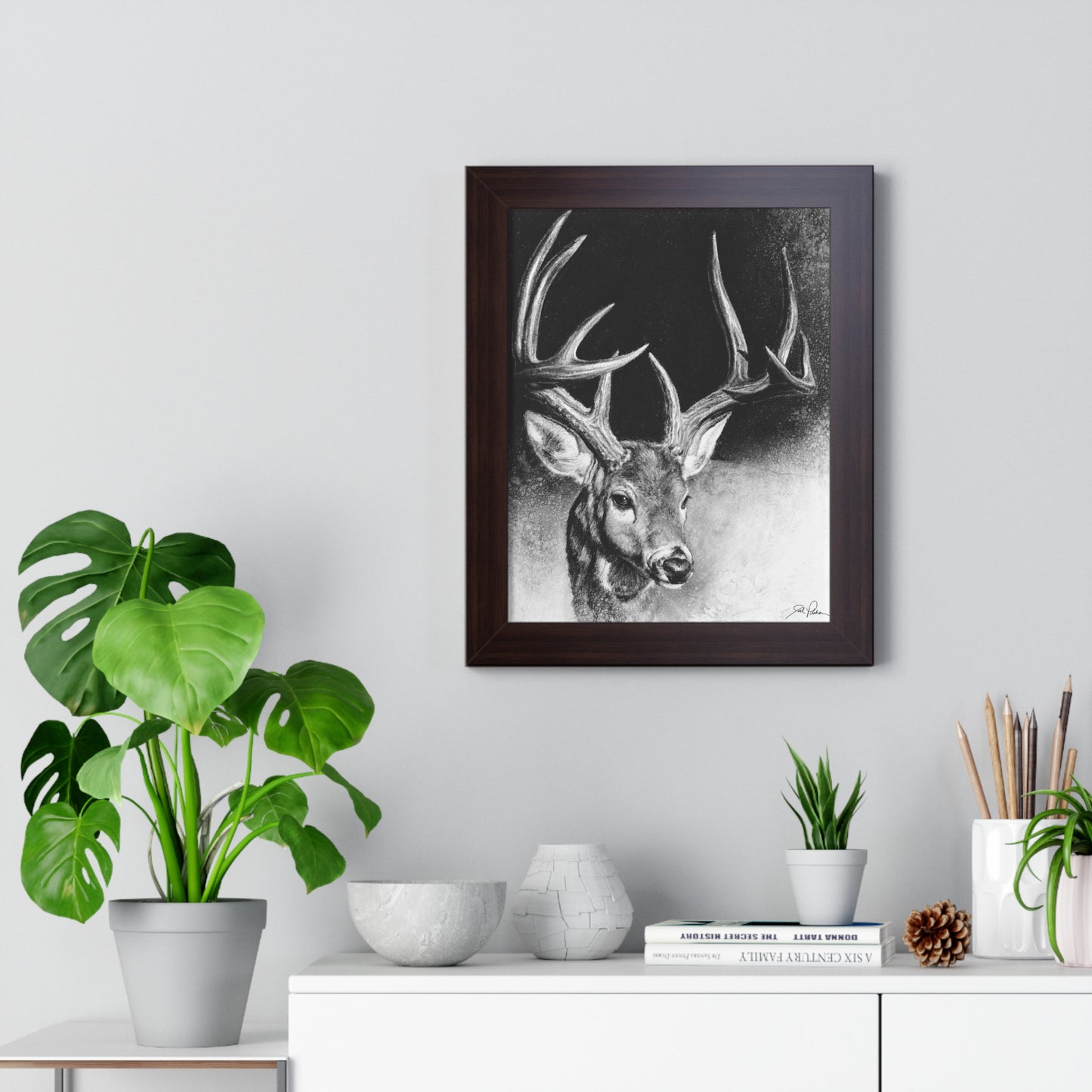 "Whitetail Buck" Framed Paper Print.