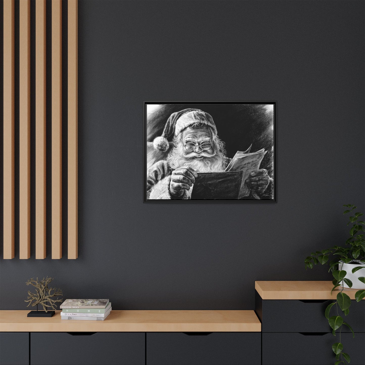 "Dear Santa" Framed Canvas