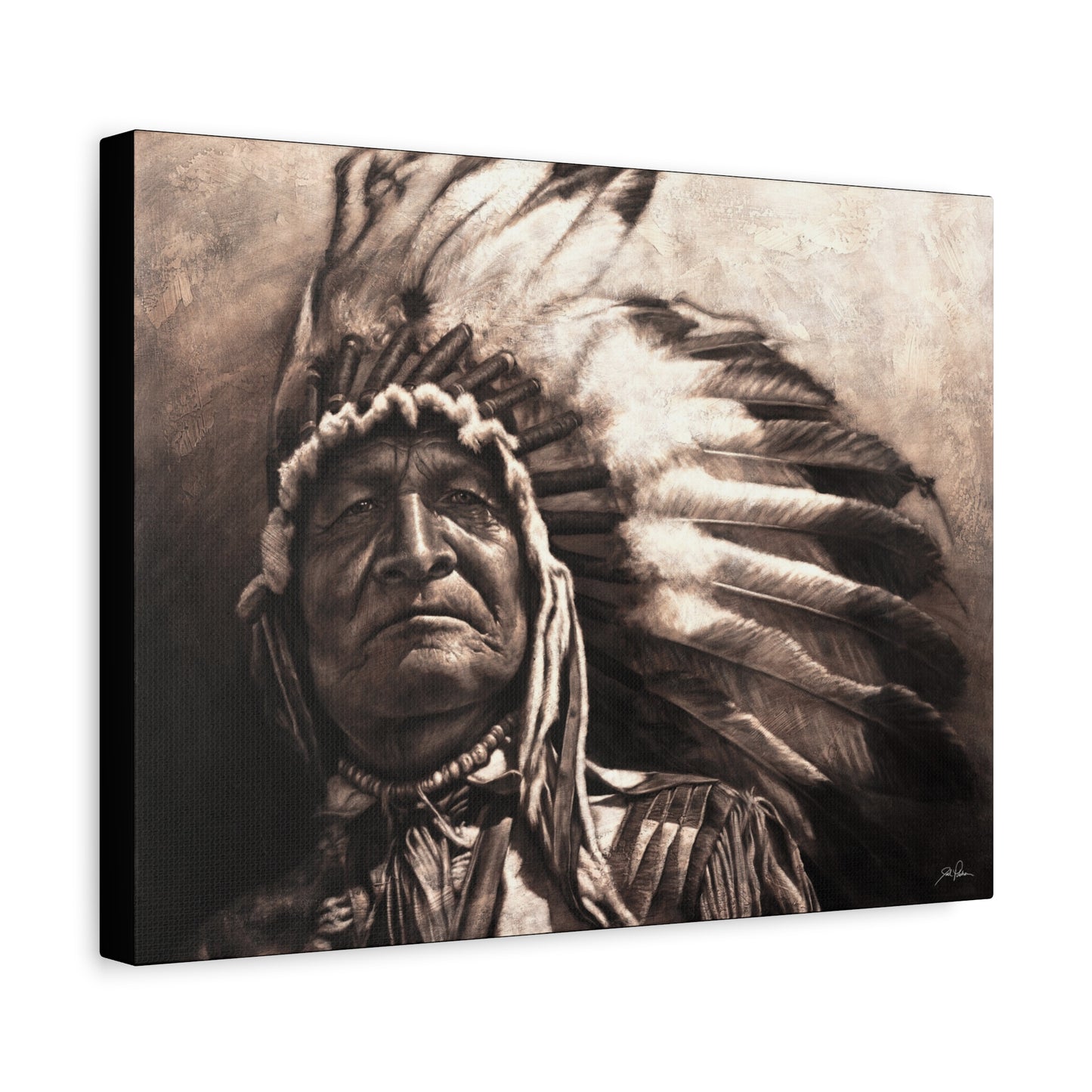 "Sitting Bear" Stretched Canvas