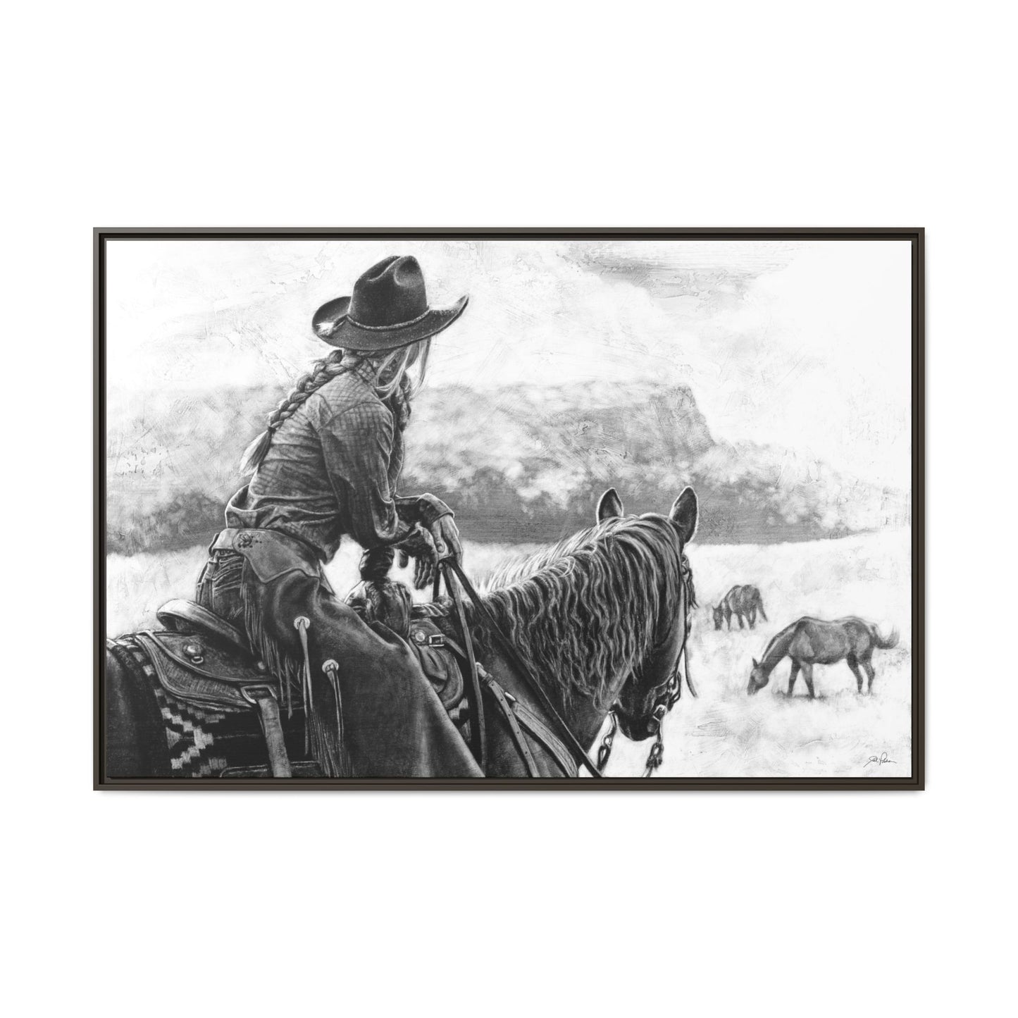 "Bridles and Braids" Framed Canvas