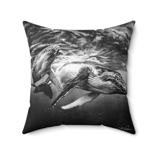 "Humpback Whales" Square Pillow.