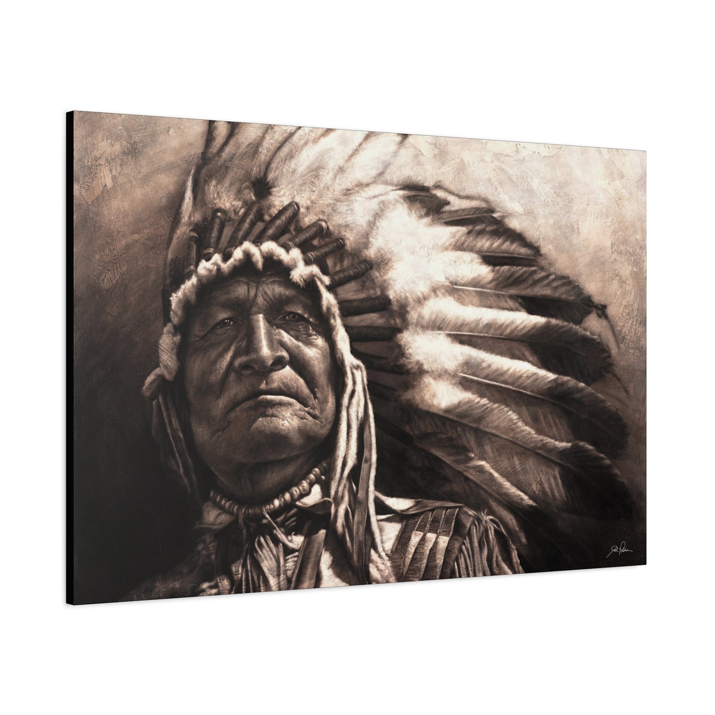 "Sitting Bear" Stretched Canvas