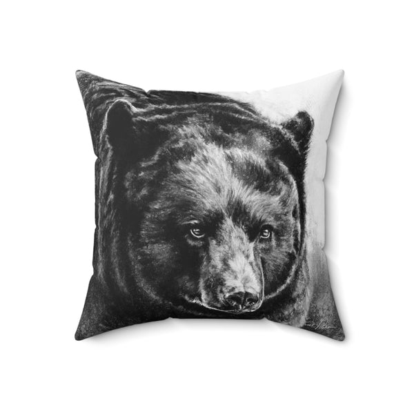 "Black Bear" Square Pillow.