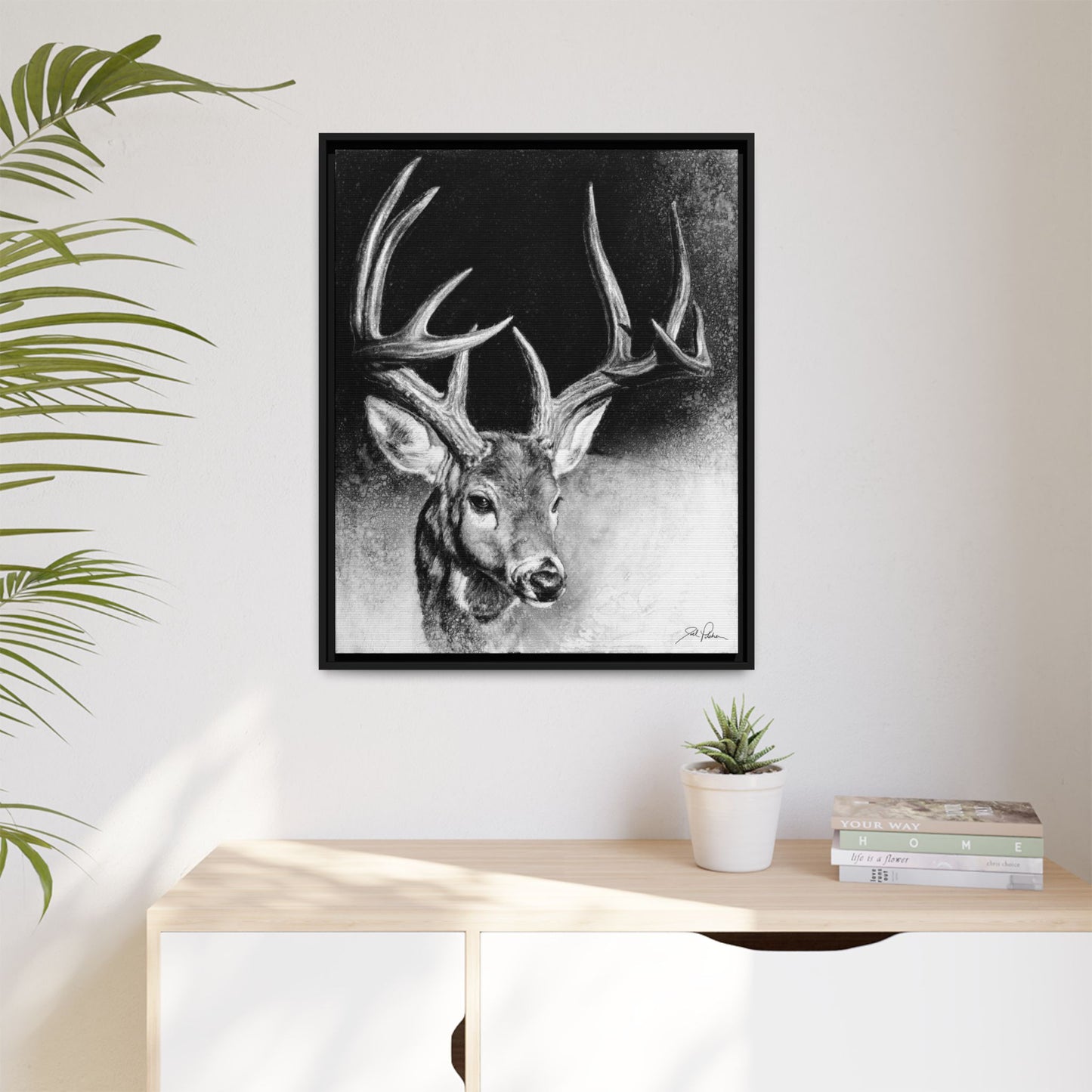 "Whitetail Buck" Framed Canvas