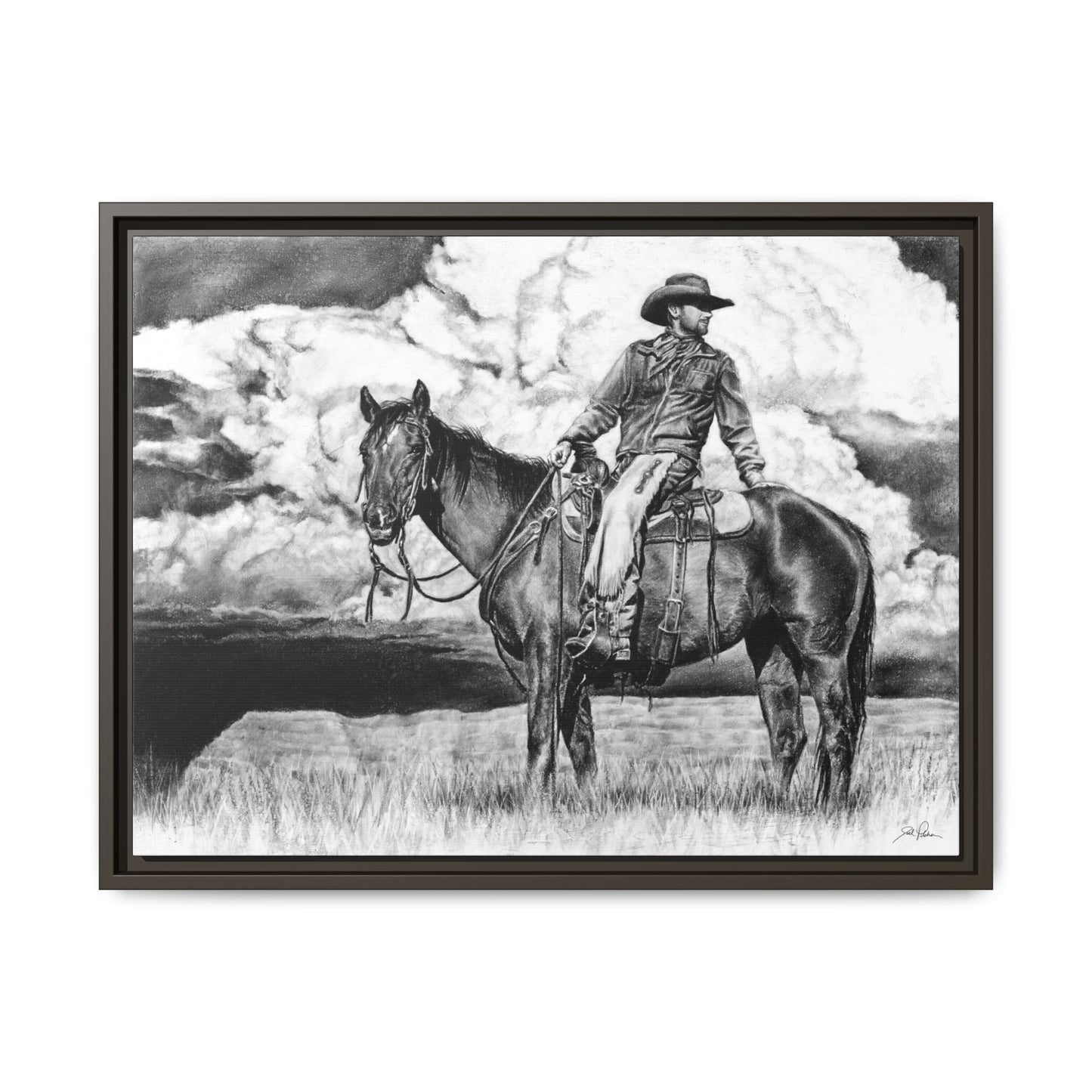 "Looking Back on the Path" Framed Canvas