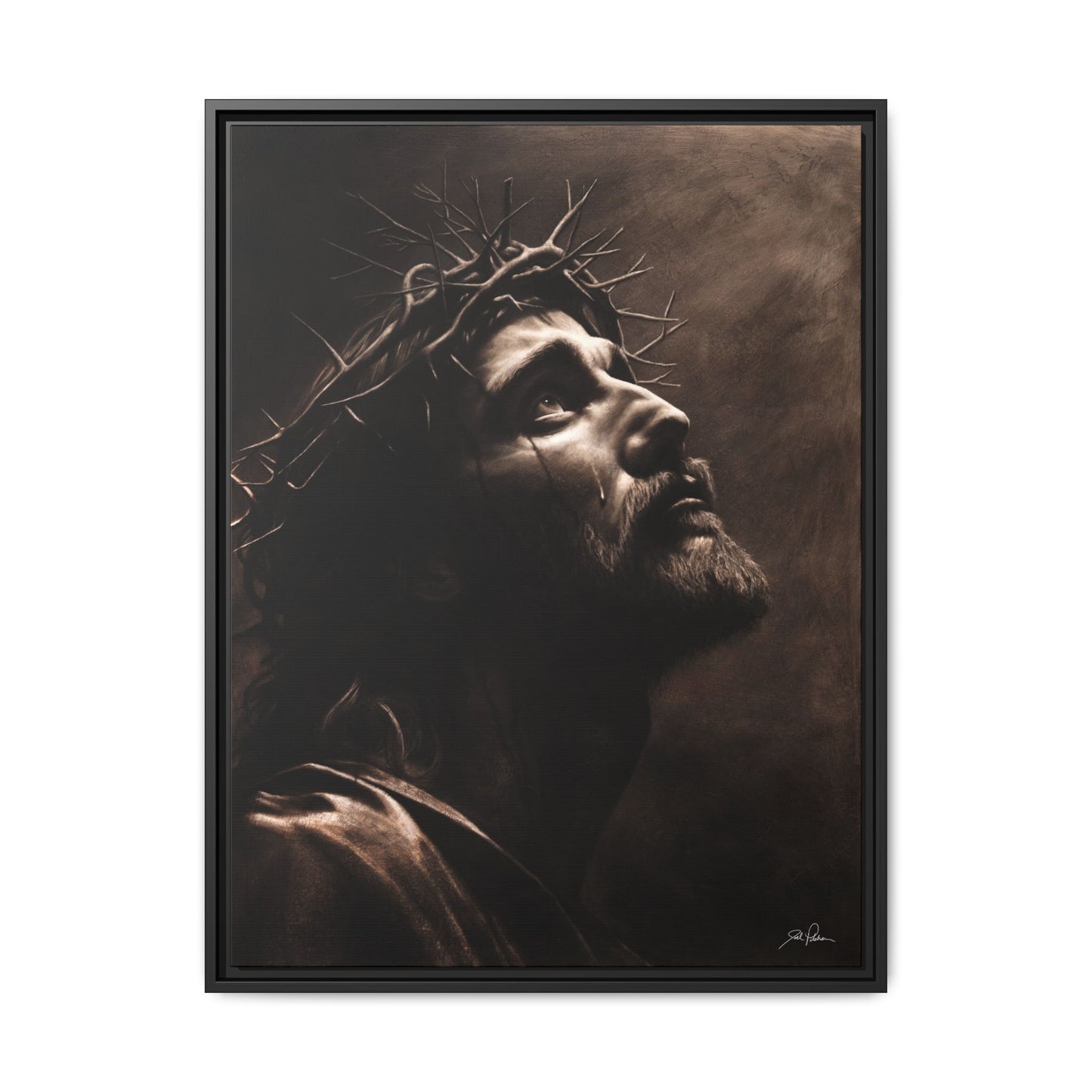 "With His Stripes We Are Healed" Framed Canvas