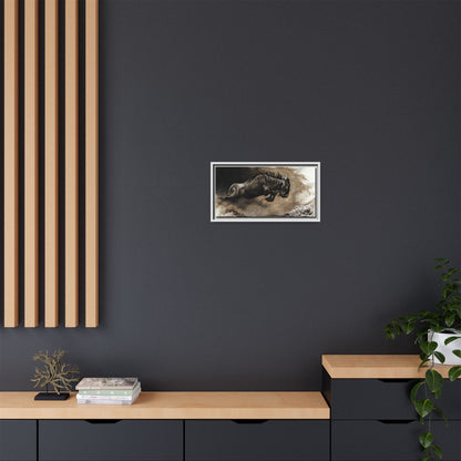 "Wildebeest" Framed Canvas