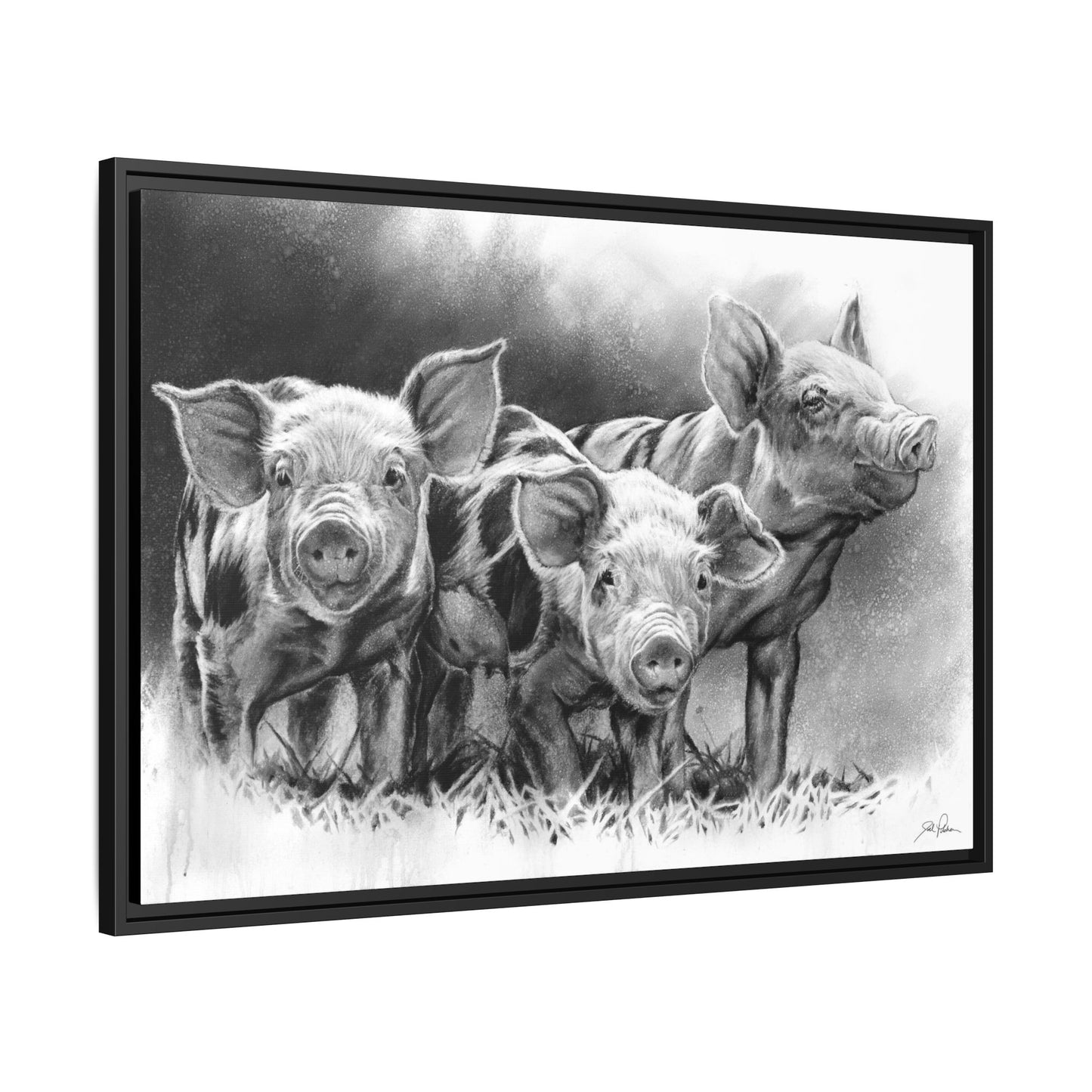 "Pig Tales" Framed Canvas