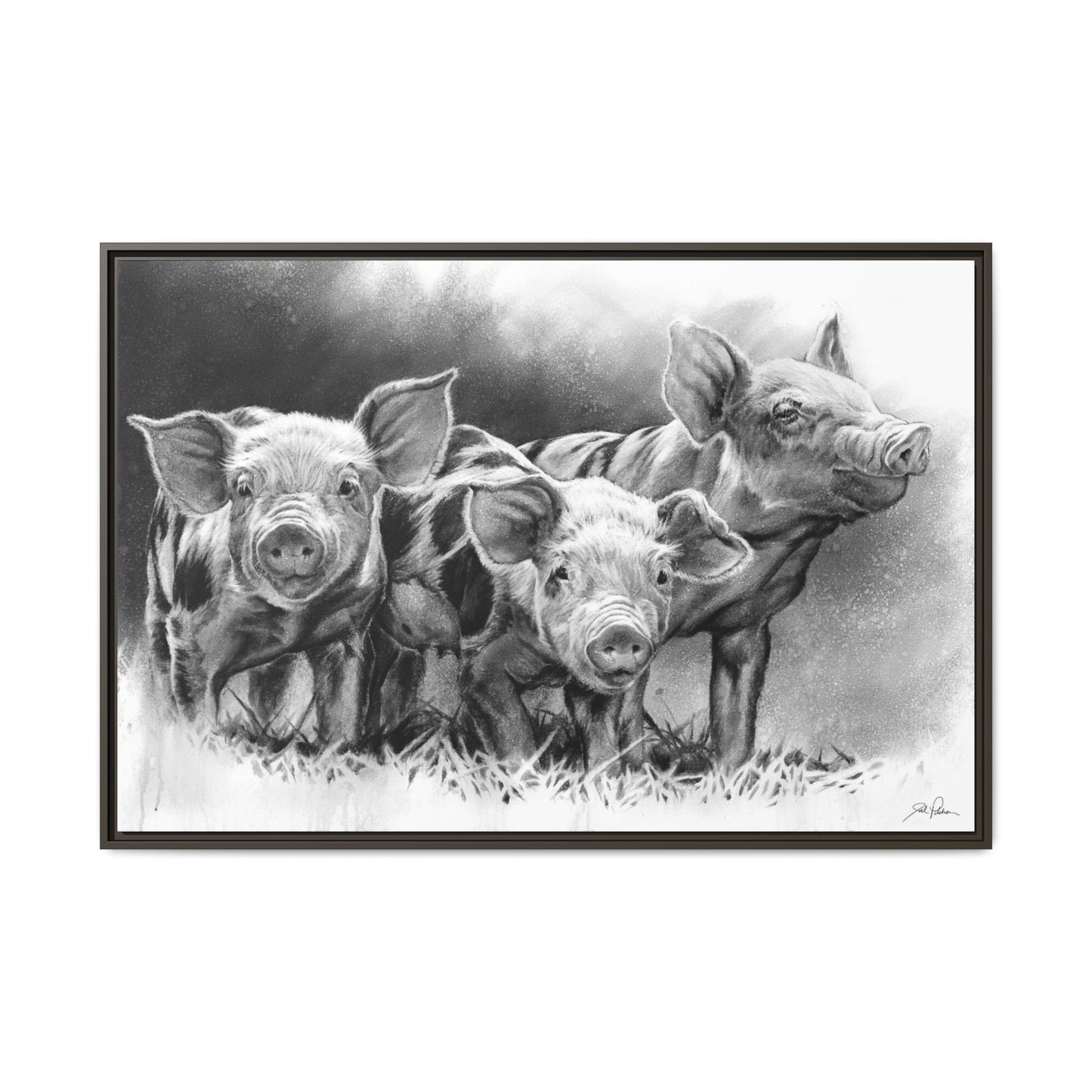 "Pig Tales" Framed Canvas