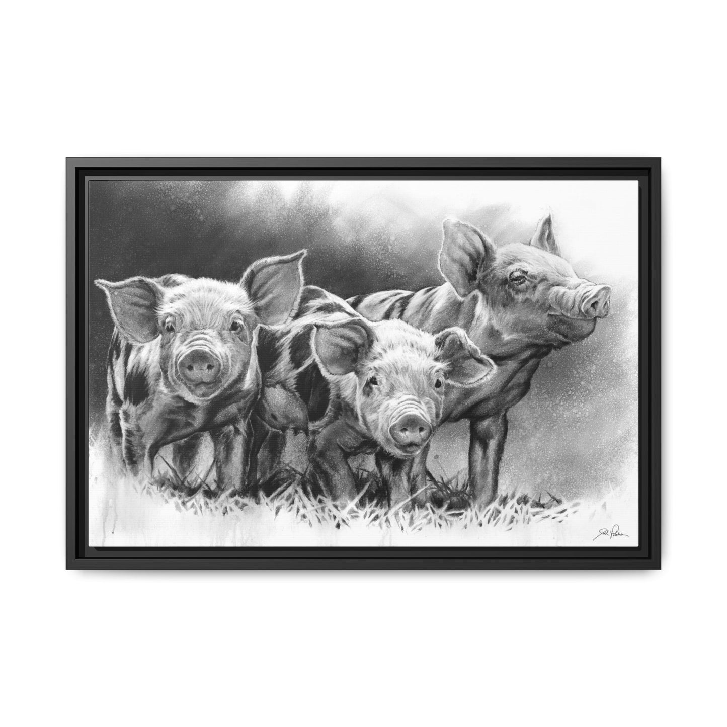 "Pig Tales" Framed Canvas