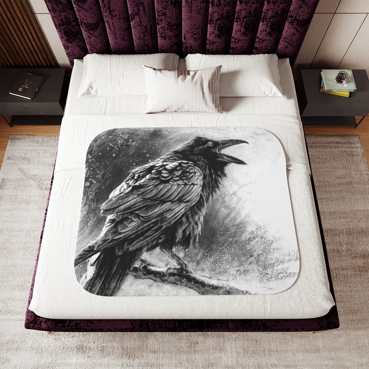 "Raven" Sherpa Blanket.