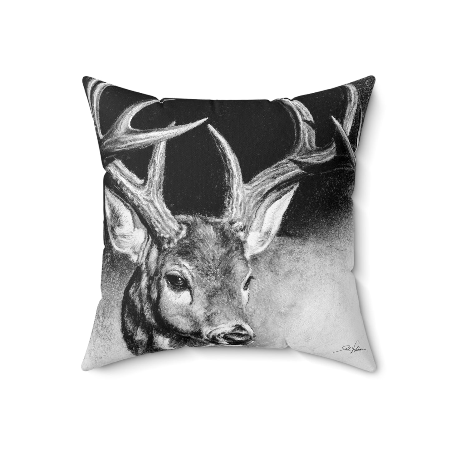 "Whitetail Buck" Square Pillow.