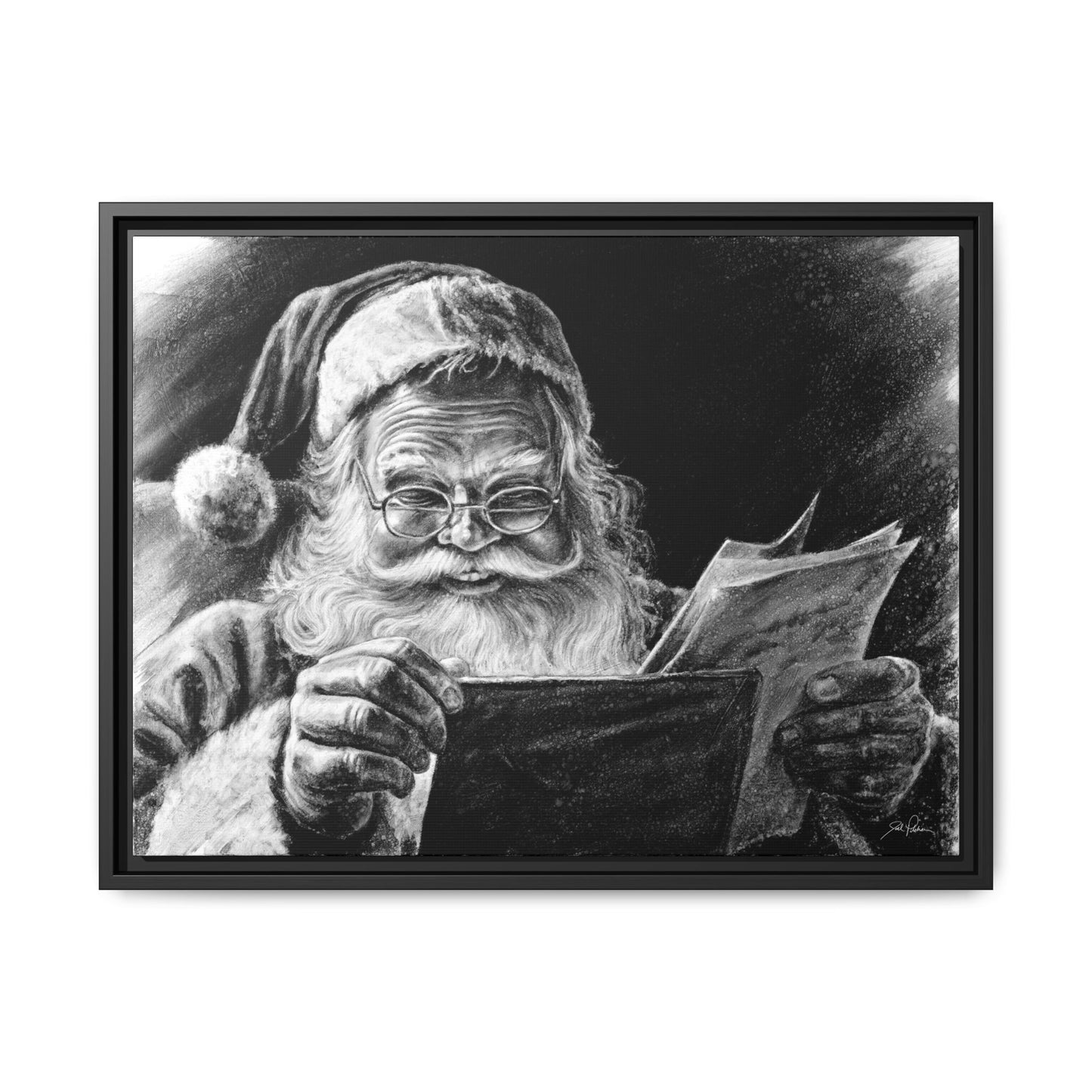 "Dear Santa" Framed Canvas