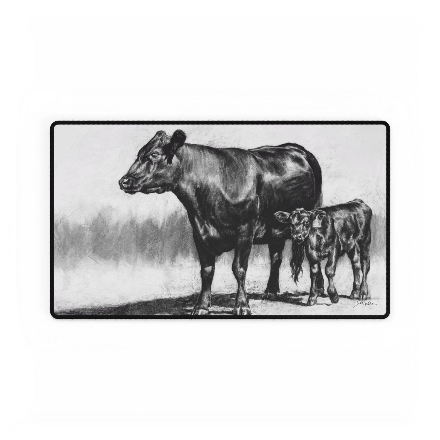 "Momma Cow and Calf" Mouse Pad