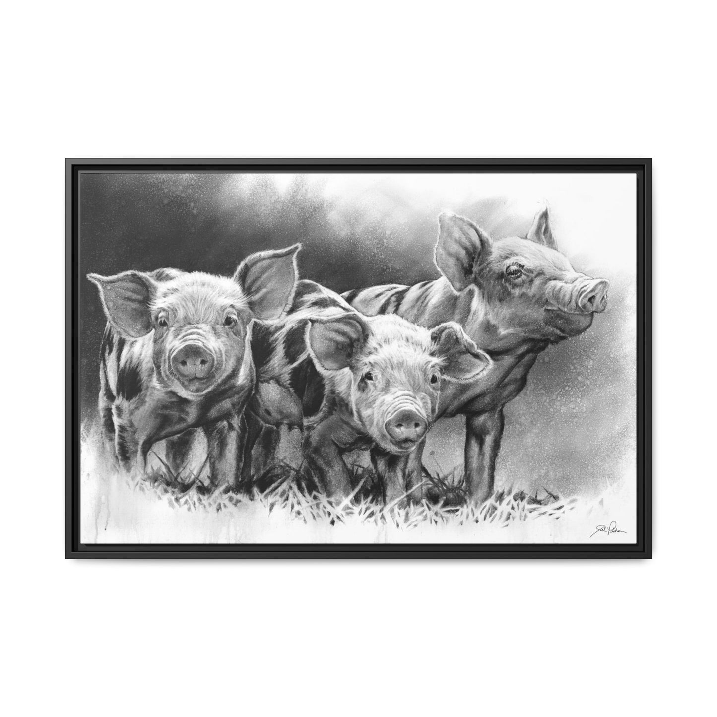 "Pig Tales" Framed Canvas