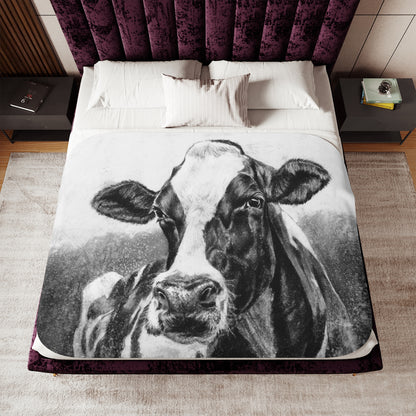"Holstein" Sherpa Blanket.