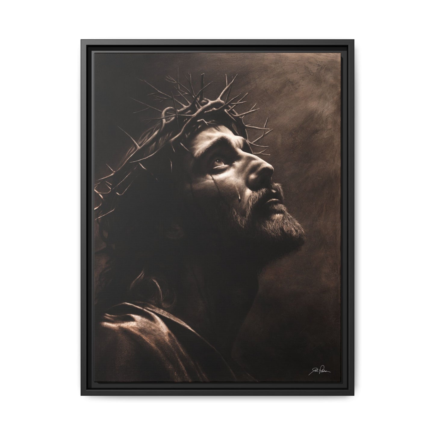 "With His Stripes We Are Healed" Framed Canvas