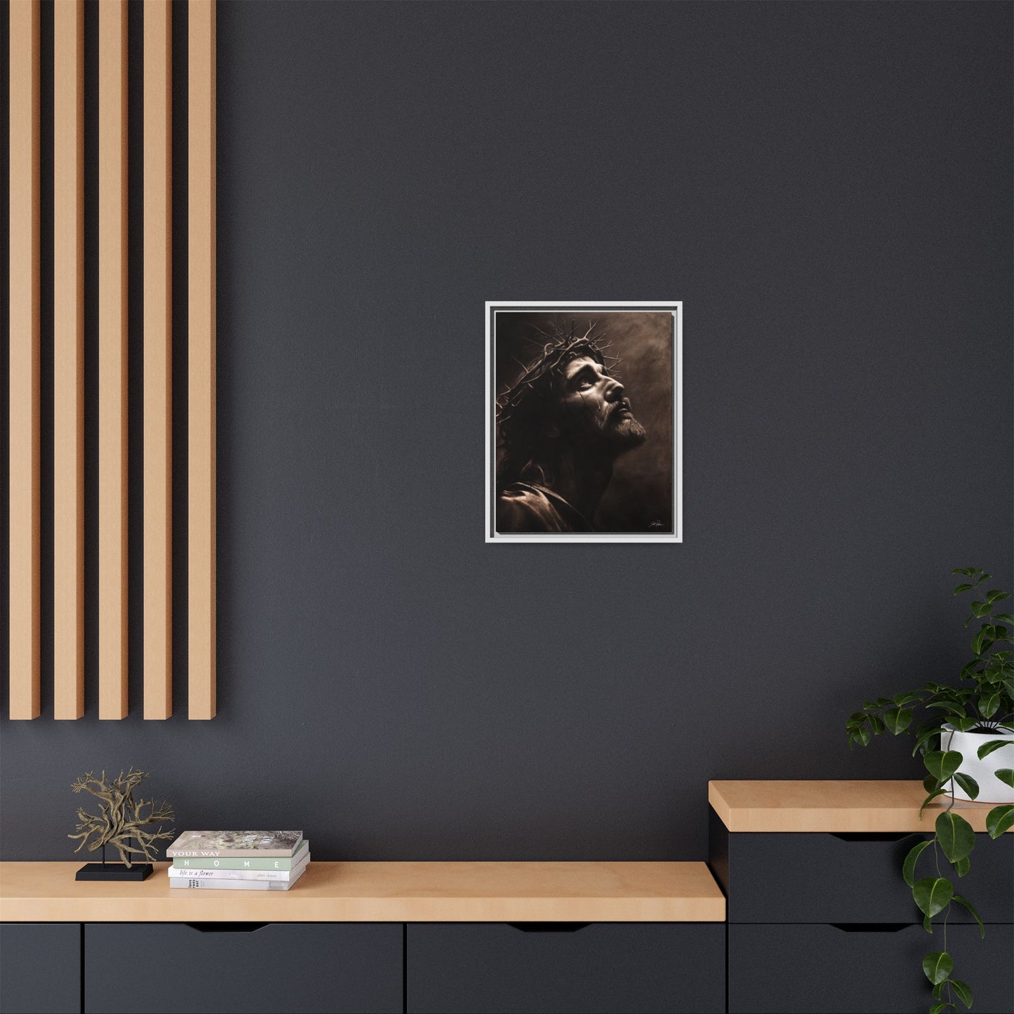 "With His Stripes We Are Healed" Framed Canvas