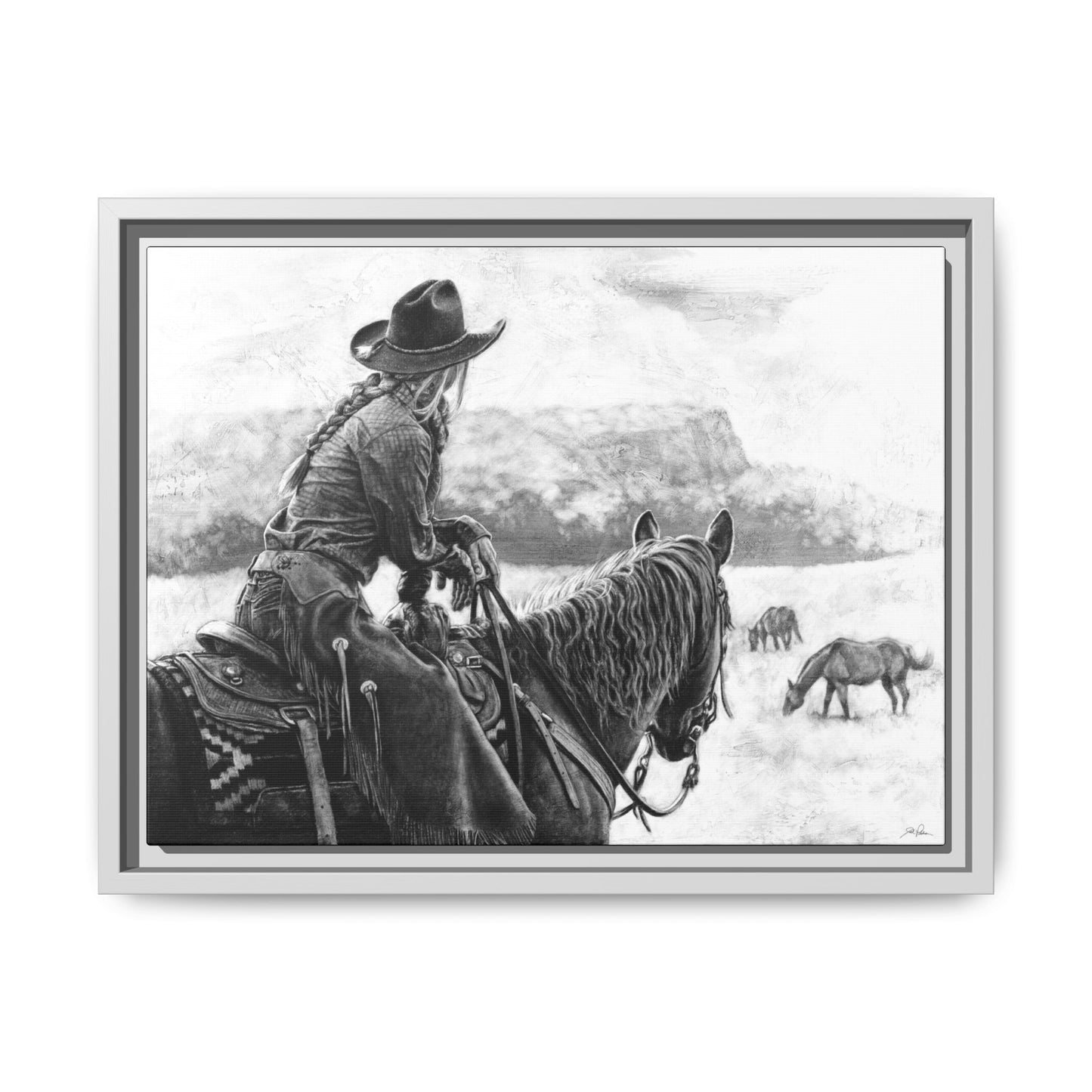 "Bridles and Braids" Framed Canvas