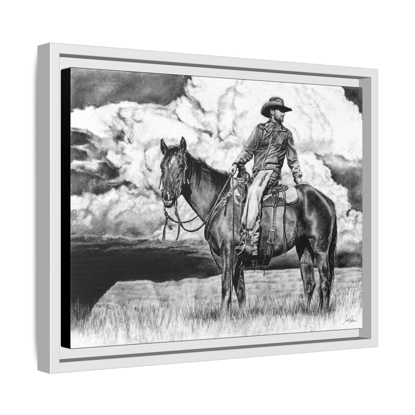 "Looking Back on the Path" Framed Canvas