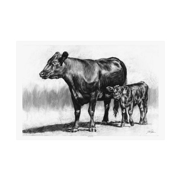 "Mama Cow & Calf" Premium Matte Paper Print
