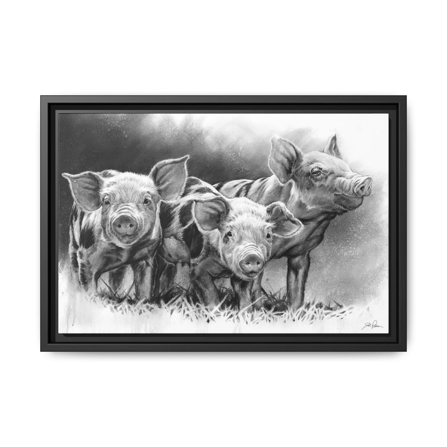 "Pig Tales" Framed Canvas